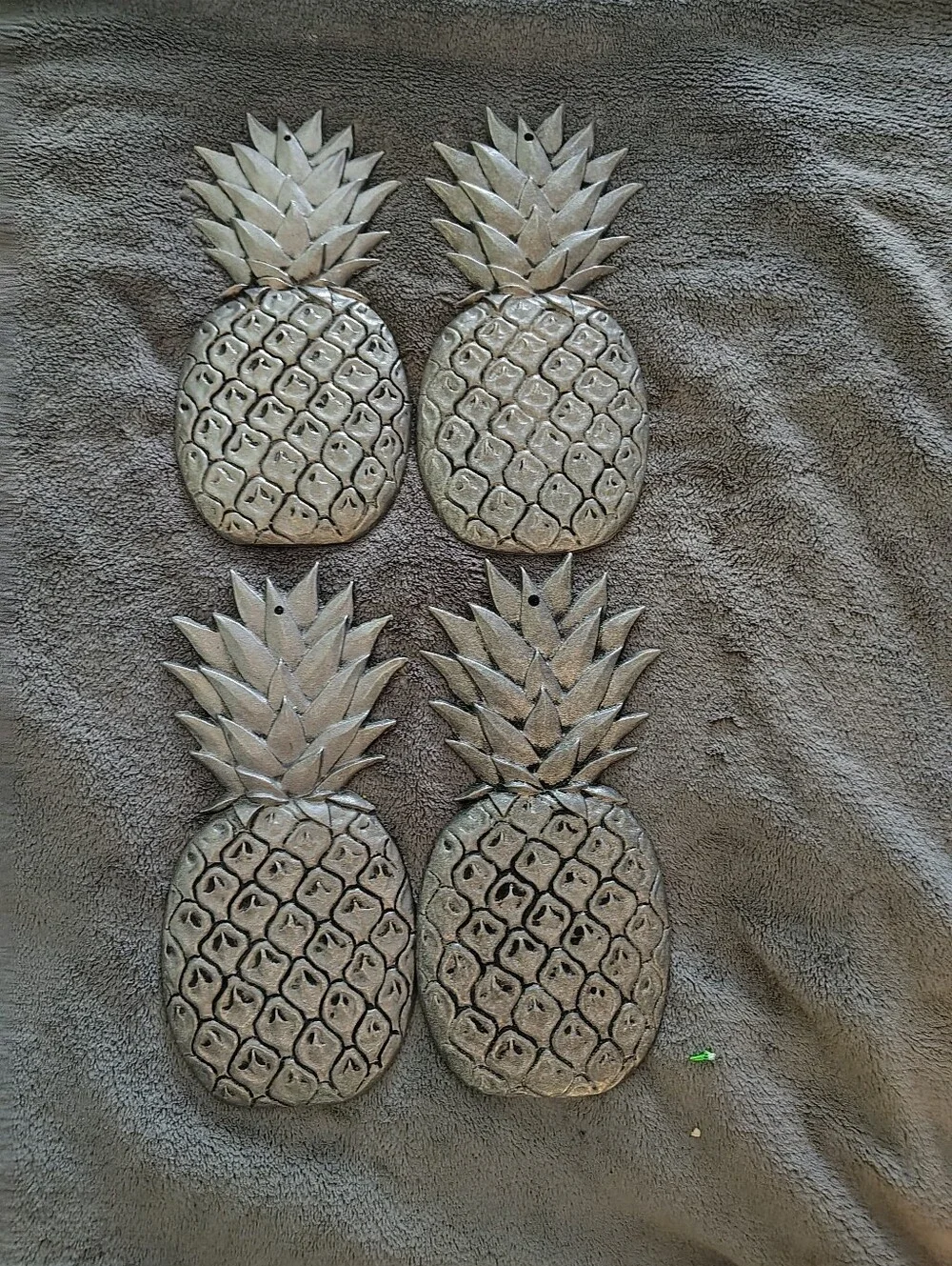 Pineapple Wall Plaque In Pewter Waccomow Potty 1988 Set Of Four